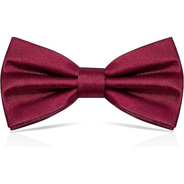 Pajarita preatada YONGSHENG pajarita de esmoquin cuello formal ajustable satén fiesta boda rojo granate