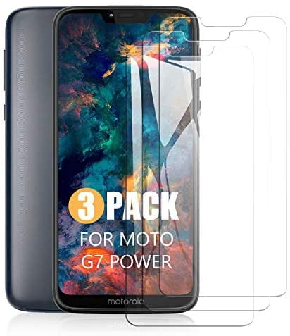 Moto G7 Power Screen Protector, SCL 9H Tempered Glass Screen Protector for Moto G7 Power (3-Pack), 2.5D Rounded Edge