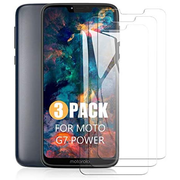 Moto G7 Power Screen Protector, SCL 9H Tempered Glass Screen Protector for Moto G7 Power (3-Pack), 2.5D Rounded Edge