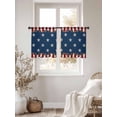 thumbnail image 2 of Independence Day Western Stars Chiffon Sheer Curtains 45 Inches Long, Blue Red White Stripe Flag 2 Rod Pocket Window Treatment Voile Drapes Curtains for Living Room Bedroom,2 Panels, 52x45In, 2 of 9