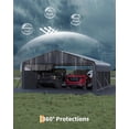 thumbnail image 5 of 20 x 20 x 13ft Metal Carport for 2 Cars, All Weather Steel Heavy Duty Carport for Full-Sized Pickup Trucks, Boats, RV, Tractor, 5 of 6