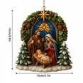 thumbnail image 3 of Adorno navideño de la Natividad, letrero de la Sagrada Familia, adorno de la Virgen María, adorno para árbol de Navidad, adornos navideños católicos, decoración cristiana, adornos del nacimiento de J, 3 of 6