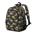 thumbnail image 2 of Excavator and Loader Black Pattern Backpack for School, Cute School Bag with Adjustable Shoulder Straps and Padded Back, 15"x11.42"x5.5", 2 of 5