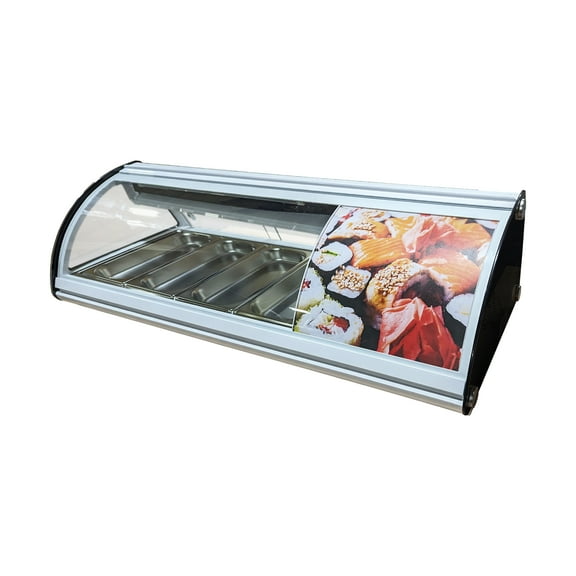 44.5'' Refrigerated Sushi Display Cooler Case Countertop 4 Pan Commercial Sushi Refrigerator
