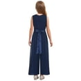 thumbnail image 2 of vastwit Girls Chiffon Jumpsuit Kids Overalls Sleeveless Romper Party Playsuit Wedding Dance Formal Navy Blue 14, 2 of 7