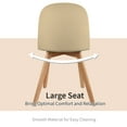 thumbnail image 2 of Set of 2 Armless Plastic Dining Chair Wood Legs for Dining Room Plastic Molded Seat, Beige, 2 of 13