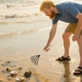 thumbnail image 3 of Wooden Handle Beach Clam Rake Multipurpose Seafood Digging Tool With Mesh Net For Outdoor Use, 3 of 3