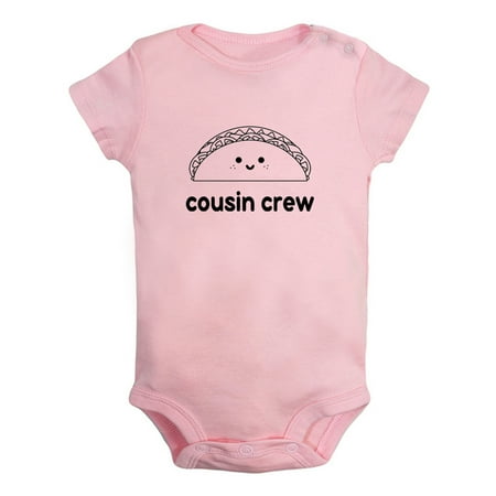 

Cousin Crew & Taco Image Print Funny Rompers For Babies Newborn Baby Unisex Bodysuits Infant Jumpsuits Toddler 0-12 Months Kids One-Piece Oufits (Pink 18-24 Months)