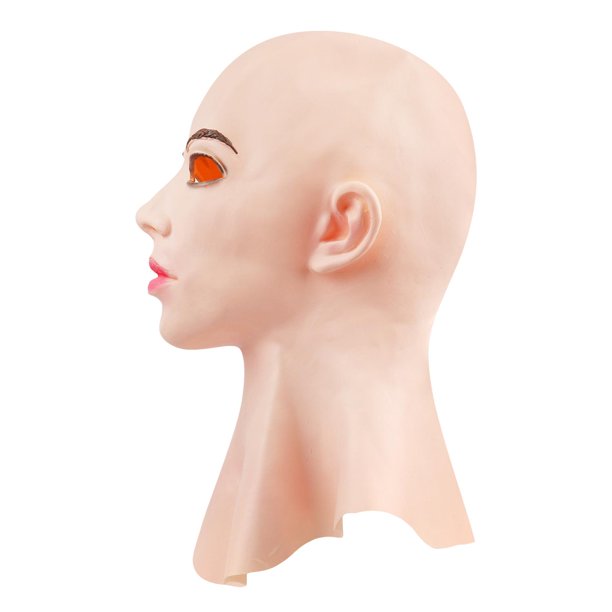 Cubierta de cabeza de látex realista para mujer, disfraz de Drag Queen para Halloween, tocado