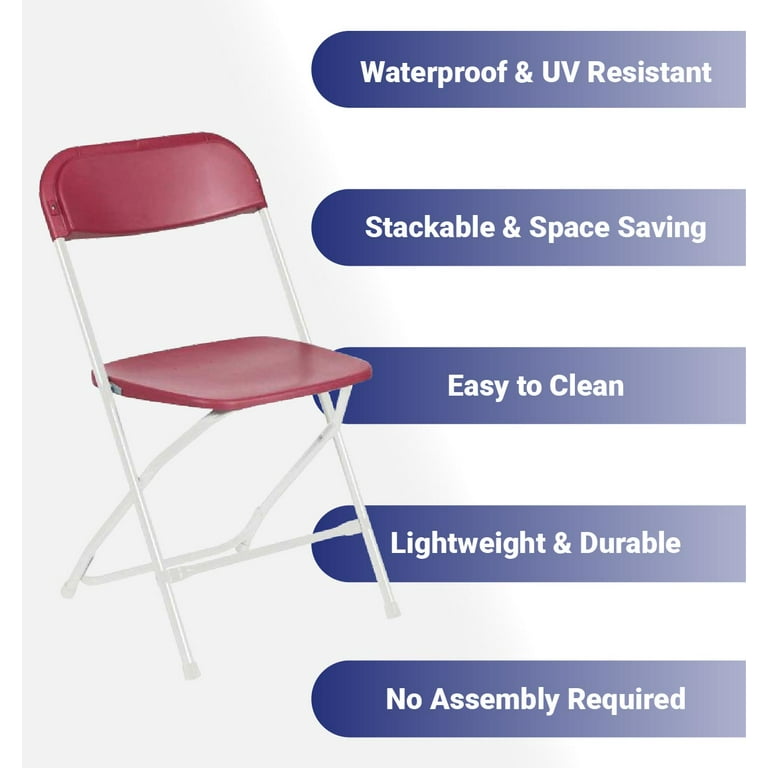 TentandTable Plastic Folding Chairs Red 100 Pack