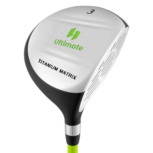 Ultimate 165CC Junior #3 Fairway Wood for Kids with Fiberglass Shaft and Headcover Green
