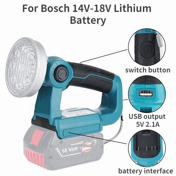 3 inch Emergency Light For Bos*ch 14.4V-18V Lithium Battery Flashlight Light