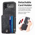 thumbnail image 7 of Galaxy Z Flip 4 Wallet Case with Card Holder【2 in 1 Detachable】【 Zipper Wallet】, Slim Fit Retro PU Leather Protective Flip Phone Cover for Samsung Galaxy Z Flip 4 5G 2022, 7 of 7