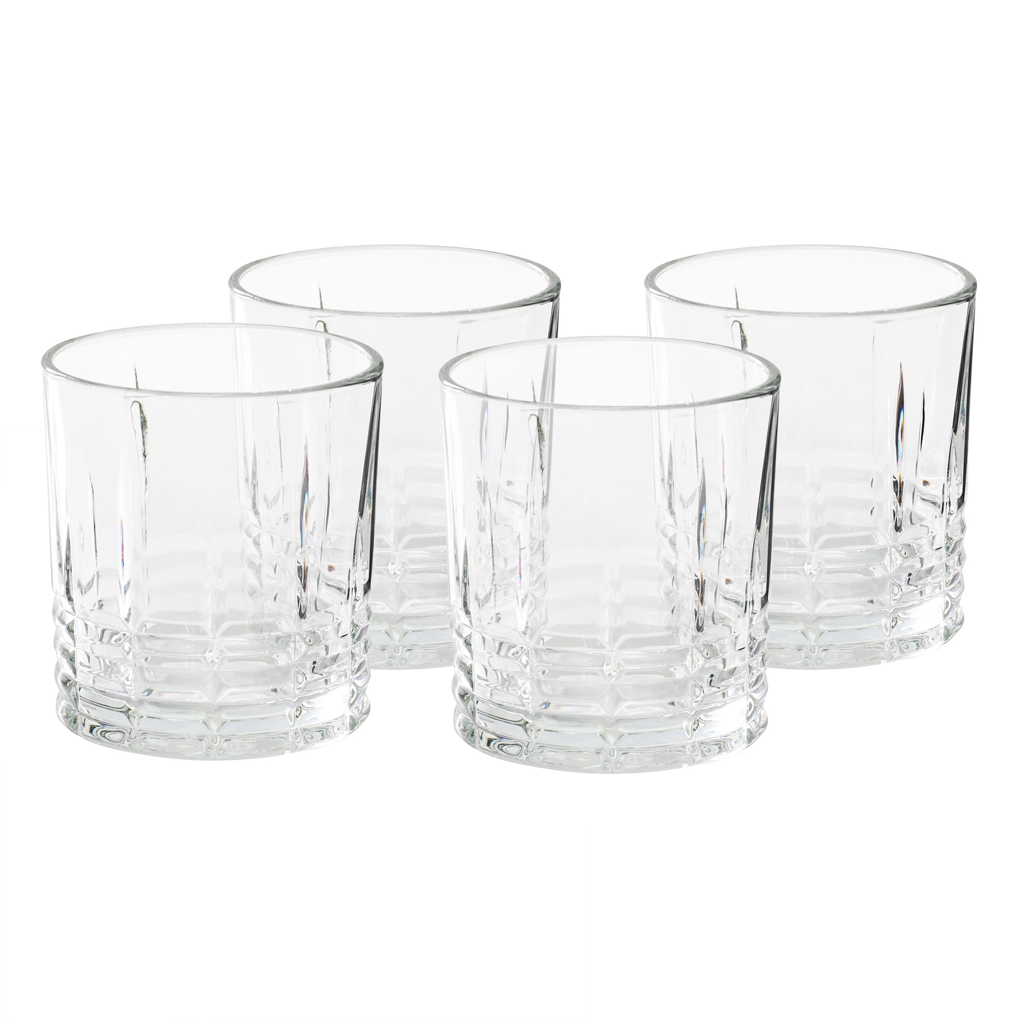 Martha Stewart Everyday Calista 4 Piece 11.5 Ounce Double Old Fashioned Glassware Set in Clear