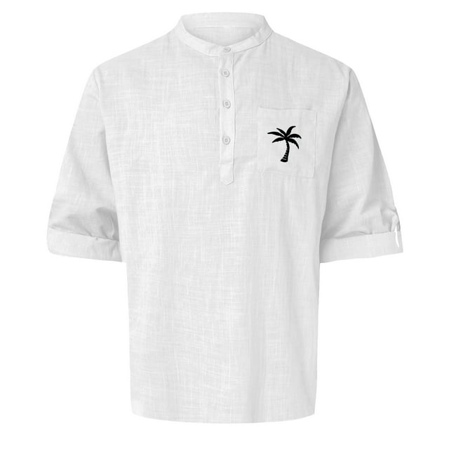 Chemise en Lin Chemise Homme Manches Longues Chemise d'Été en Lin Chemise Décontractée à Boutons Chemise Coupe Régulière Chemises Hommes Chemise de Course Manches Longues Chemises Hommes Manches Longues Hauts de Superposition pour Hommes Chemises de Nuit pour