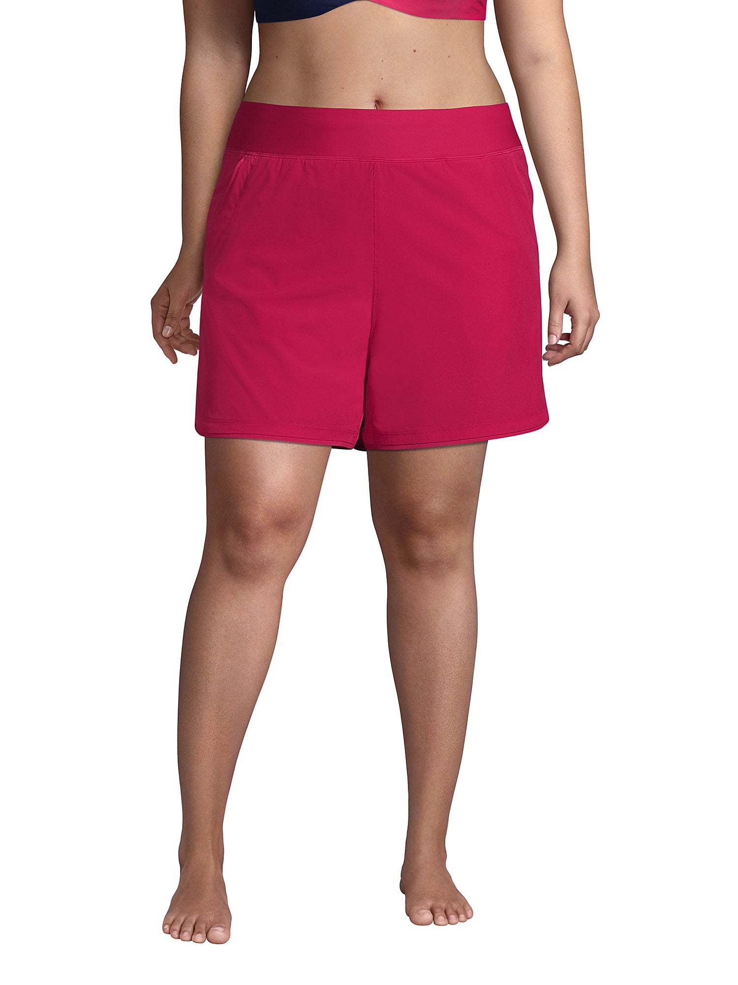 Lands' End Women's Plus Size 5" Quick Dry Elastic Waist Board Shorts