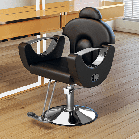 OROFULL Hydraulic Reclining Salon Barber Chair for Hair Stylists  Barbershop Beauty Spa Tattoo Parlor & Home Use Black&Silver