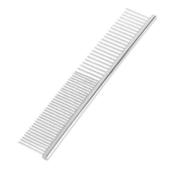 Stainless Steel Pet Grooming Comb for Cat and Dog Hair Care with Durable Tightly Spaced Teeth Design