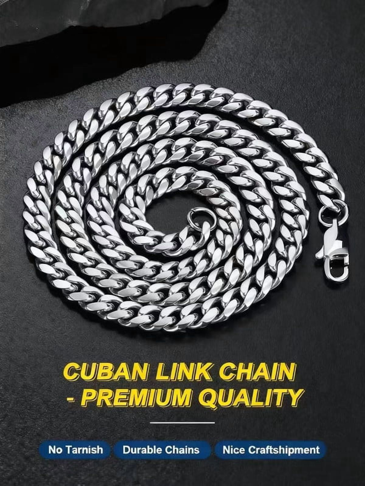 Muddy Jewelry Cuban Link Chains for Men and Women - 4-14mm Width, 14-30" Length, Gold/Stainless Steel, Hip Hop Jewelry Gift