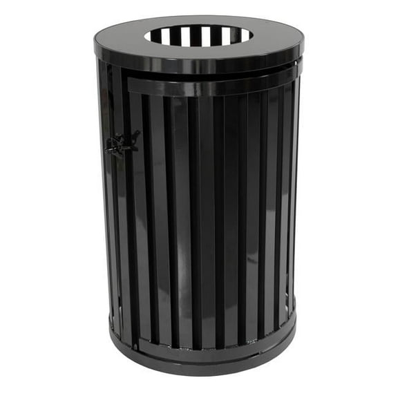 45 Gallon Streetscape Classic Outdoor Trash Receptacle with Swing Door, Black