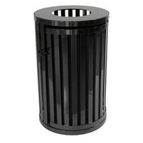 45 Gallon Streetscape Classic Outdoor Trash Receptacle with Swing Door, Black