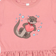 thumbnail image 4 of Inktastic Cute Smiling Valentine's Day Otter with Heart Girls Toddler Dress, 4 of 5