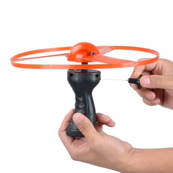 Pull String LED Flying Disc, Fun Compact Flying Saucer Disc Toy for Concert for Rave