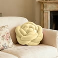 thumbnail image 2 of Hand-Woven Rose Throw Pillow – Soft Decorative Cushion for Sofa, Bed & Chair | 6.7in Flower-Shaped Lumbar Pillow, Valentine’s Day Gift, 2 of 5