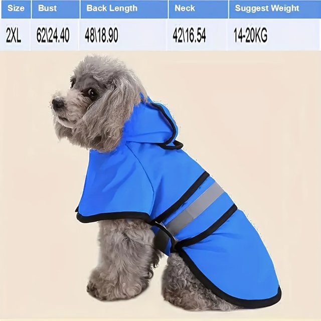 CNKOO Reflective Waterproof Dog Raincoat Adjustable Lightweight Pet Rain Gear All-Season Use Polyester Material ZZZ