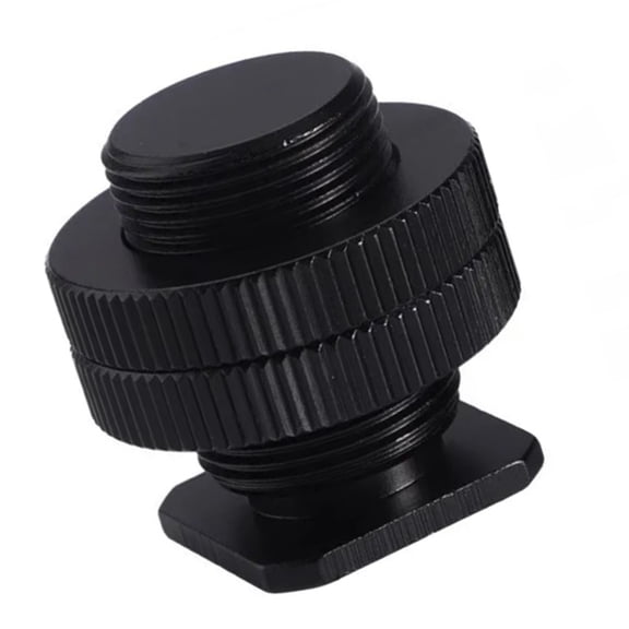 1/4inch to 5/8inch Thread Female to Male Adapter Screws with Double Lock Nut Tripod Mic Cold Shoe Mount DSLR Camera