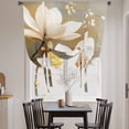 thumbnail image 4 of White Floral Tie Up Curtain 45 Inches Long, Magnolia Flowers Balloon Style Kitchen Window Curtain Over Sink, Small Window Rod Pocket Curtain 34"x45", 4 of 9
