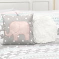 thumbnail image 5 of Elephant Turquoise and Pink Stripe Kids Quilt Set, 5 of 8