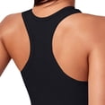 thumbnail image 5 of MYAOYI Wide Strap Sports Bra for Women Seamless Ribbed U Neck Workout Crop Top, 5 of 5