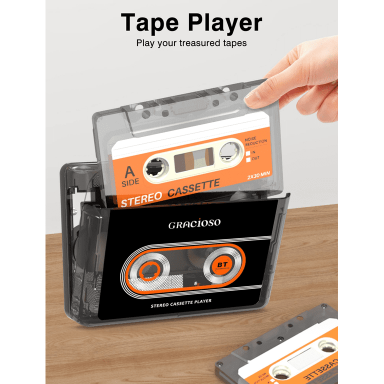 Jazmm Bluetooth Cassette Tape Player 1100mAh Rechargeable Walkman