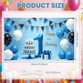 thumbnail image 2 of Blue Theme Happy 1st Birthday Banner Gold Stars First Birthday Display Balloon Decor Cake Design 1st Birthday Backdrop for 1st Birthday Party Baby Boy Birthday Indoor Celebration, 2 of 9