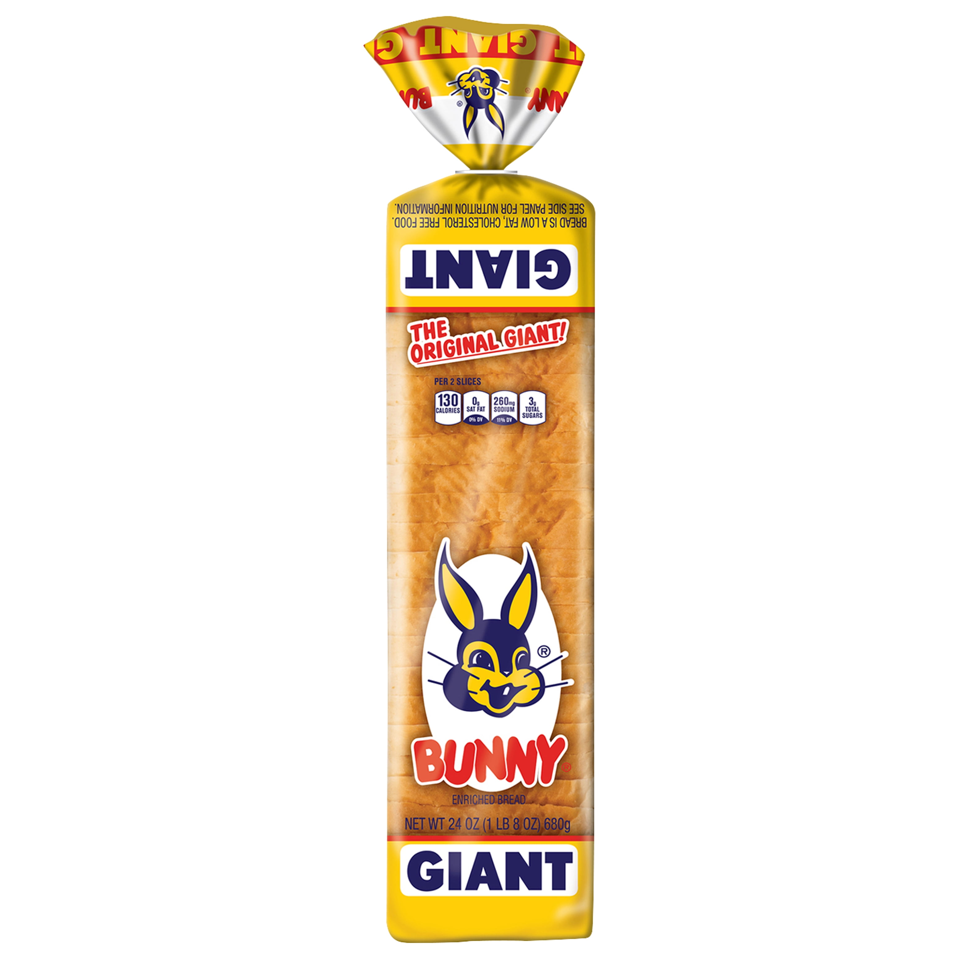 Bunny Bread Giant, Enriched Sliced White Bread, 24 oz Loaf