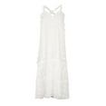 thumbnail image 5 of Bigersell Wedding Guest Dresses for Women Plus Size Women's Fashion Bohemian V-Neck Loose Sleeveless Solid Mid-calf Dress Women Sweater Dress Style 42341, Female Short Dresses White S, 5 of 9