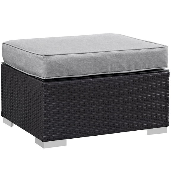 Modway Gather Outdoor Patio Ottoman in Espresso Gray by Modway