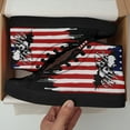thumbnail image 6 of Coolcustomize Men's Gothic High-Top Sneakers - American Flag & Skull Graphic Streetwear Shoes, Lightweight Breathable Fabric Casual Trainers, Urban Fashion, Patriotic Design, Urban Style, Plus Size, 6 of 12