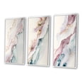 thumbnail image 3 of Designart "Enigmatic Waves in Blushing Elevation I" Abstract Liquid Ink Framed Wall Art Set Of 3 - Blue Modern Frame Gallery Wall Set For Home Decor, 3 of 6