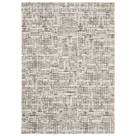 Oriental Weavers Nebulous Area Rug - 2060W - 9'10" x 12'10" - in Ivory/ Gray - Modern Style, Stain Resistant, Family and Pet Friendly , Family, Dining, Living Room Rug