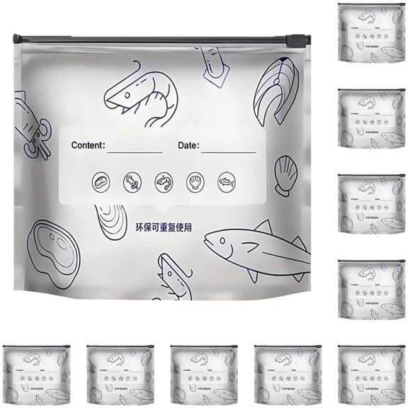 10 Pack Mylar Bags for Food Storage 10.2 x 11.4 Inch Resealable Smell Proof Bags with Clear Window Aluminum Foil Packaging Pouch Bag Silver