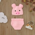 thumbnail image 2 of Outfits for Toddler Girls Boys Photo Photography Clothing Knitted Cartoon Pig Hat Shorts 2 Piece Clothes Sets, 2 of 4