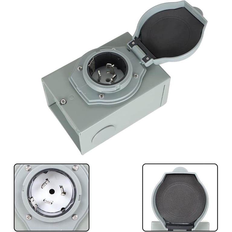 50 Amp NEMA SS2-50P Flanged Power Inlet - 125/250V, 3 Pole 4 Wire, Heavy Duty Outdoor, UL Listed