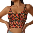 thumbnail image 2 of Lsque Red Hot Chili Printed Women'S Sports Bra, Compression, Moisture Wicking, High-Impact Sports Bra For Women,Supportive sports bra-XX-Large, 2 of 9