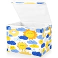 thumbnail image 2 of Iauyy Large Storage Box with Lid - Foldable Home Storage Bins for Clothes Toy Holiday Decor, Sun (42*32*30cm), 2 of 6
