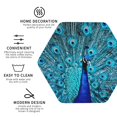 thumbnail image 4 of Disketp Beautiful Blue Peacock Funny Coasters,6 Pcs Leather Coasters with Holder, Perfect Housewarming Hostess Gifts,Protect Furniture from Water Marks Scratch and Damage, 4 of 7