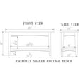 thumbnail image 5 of Alaterre Furniture Shaker Cottage Bench/Coat Hooks with Tray, Ivory, 5 of 9