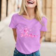 thumbnail image 2 of Cancer Shirts for Women Pink Ribbon Print Short Sleeve Tees Summer Casual Fight Cancer Crew Neck Tops, 2 of 4