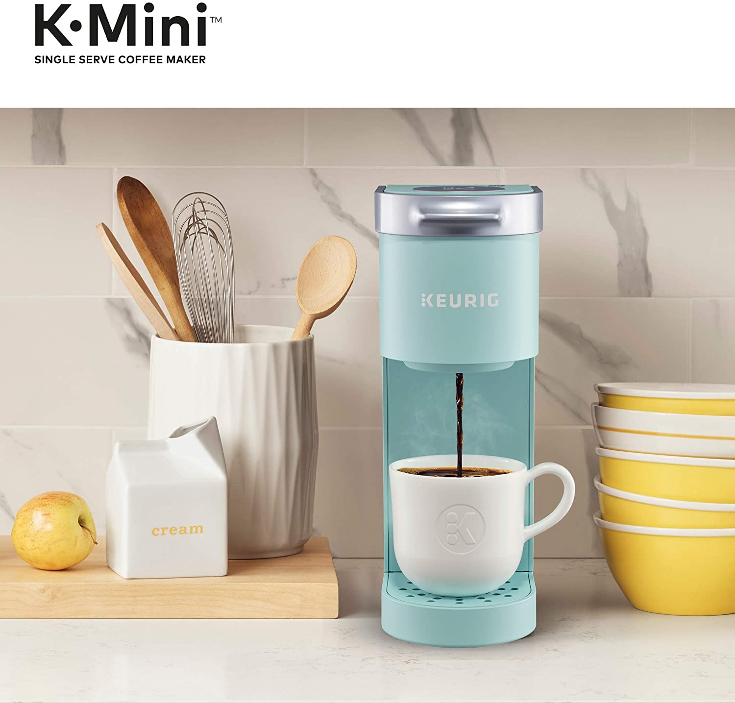 Keurig K-Mini Coffee Maker, Single Serve K-Cup Pod Coffee Brewer, to 12 Oz.  Brew Sizes, Oasis